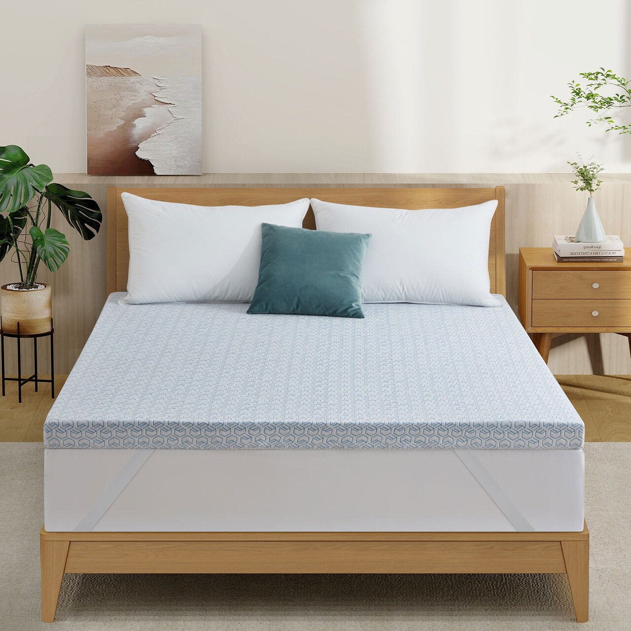 3 Inch Extra Thick Gel Memory Foam Mattress Topper With Washable Cover Various Sizes
